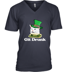 Git Drunk Funny Arguing Cat Meme St Patricks Day Men's V-Neck