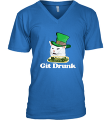 Git Drunk Funny Arguing Cat Meme St Patricks Day Men's V-Neck Men's V-Neck - HHHstores