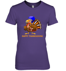 Cool Happy Thanksgiving Football Shirt Gobble Player Turkey Women's Premium T-Shirt Women's Premium T-Shirt - HHHstores