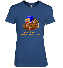 Cool Happy Thanksgiving Football Shirt Gobble Player Turkey Women's Premium T-Shirt Women's Premium T-Shirt - HHHstores