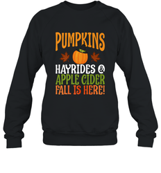 Pumpkins Hayrides Apple Cider Fall Love Halloween Gift Crewneck Sweatshirt