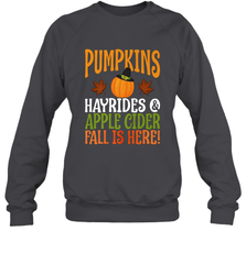 Pumpkins Hayrides Apple Cider Fall Love Halloween Gift Crewneck Sweatshirt Crewneck Sweatshirt - HHHstores