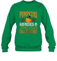 Pumpkins Hayrides Apple Cider Fall Love Halloween Gift Crewneck Sweatshirt Crewneck Sweatshirt - HHHstores