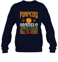 Pumpkins Hayrides Apple Cider Fall Love Halloween Gift Crewneck Sweatshirt