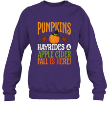 Pumpkins Hayrides Apple Cider Fall Love Halloween Gift Crewneck Sweatshirt Crewneck Sweatshirt - HHHstores