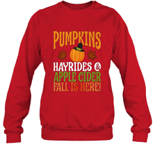 Pumpkins Hayrides Apple Cider Fall Love Halloween Gift Crewneck Sweatshirt Crewneck Sweatshirt - HHHstores