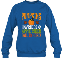 Pumpkins Hayrides Apple Cider Fall Love Halloween Gift Crewneck Sweatshirt Crewneck Sweatshirt - HHHstores