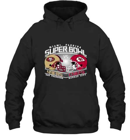 NFL Super bowl San Francisco 49ers vs. Kansas City Chiefs Hooded Sweatshirt Hooded Sweatshirt / Black / S Hooded Sweatshirt - HHHstores