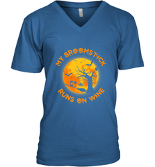 My Broomstick Runs On Wine Funny Halloween Costume Witch Men's V-Neck Men's V-Neck - HHHstores
