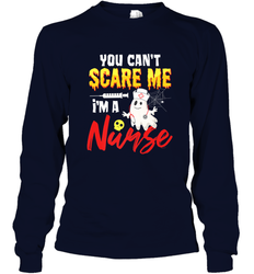 You Can't Scare Me I'm A Nurse Funny Halloween Witch Hat Long Sleeve T-Shirt