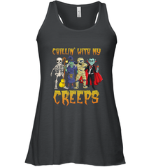 Chillin With My Creeps Vampire Halloween Skeleton Witch Women's Racerback Tank Women's Racerback Tank - HHHstores