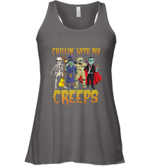 Chillin With My Creeps Vampire Halloween Skeleton Witch Women's Racerback Tank Women's Racerback Tank - HHHstores