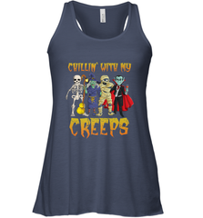 Chillin With My Creeps Vampire Halloween Skeleton Witch Women's Racerback Tank Women's Racerback Tank - HHHstores