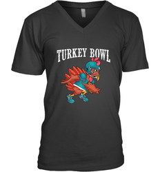 Cool Turkey Bowl _ Funny Thanksgiving Football Player Men's V-Neck