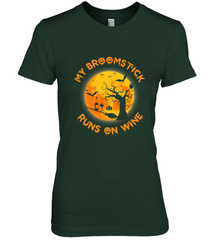 My Broomstick Runs On Wine Funny Halloween Costume Witch Women's Premium T-Shirt Women's Premium T-Shirt - HHHstores