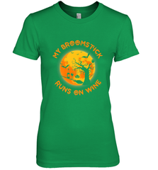 My Broomstick Runs On Wine Funny Halloween Costume Witch Women's Premium T-Shirt Women's Premium T-Shirt - HHHstores