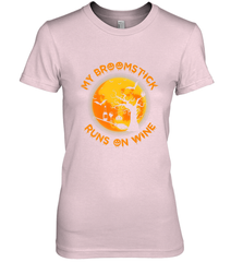 My Broomstick Runs On Wine Funny Halloween Costume Witch Women's Premium T-Shirt Women's Premium T-Shirt - HHHstores
