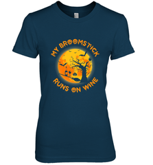 My Broomstick Runs On Wine Funny Halloween Costume Witch Women's Premium T-Shirt Women's Premium T-Shirt - HHHstores