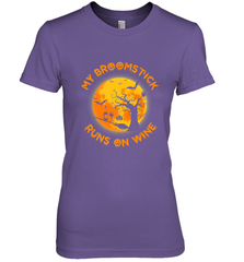 My Broomstick Runs On Wine Funny Halloween Costume Witch Women's Premium T-Shirt Women's Premium T-Shirt - HHHstores