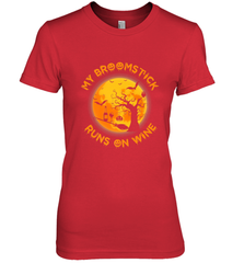 My Broomstick Runs On Wine Funny Halloween Costume Witch Women's Premium T-Shirt Women's Premium T-Shirt - HHHstores