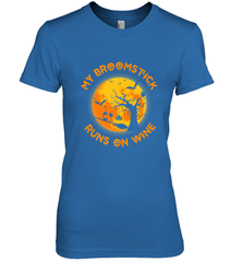 My Broomstick Runs On Wine Funny Halloween Costume Witch Women's Premium T-Shirt Women's Premium T-Shirt - HHHstores