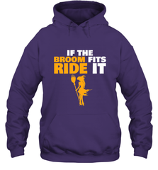 If the broom fits, ride it funny Halloween Witch Hooded Sweatshirt Hooded Sweatshirt - HHHstores