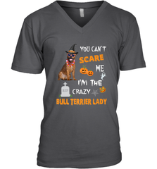 YOU CAN'T SCARE ME I'M THE CRAZY BULL TERRIER LADY SHIRT Men's V-Neck Men's V-Neck - HHHstores