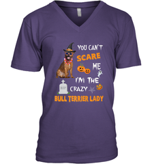 YOU CAN'T SCARE ME I'M THE CRAZY BULL TERRIER LADY SHIRT Men's V-Neck Men's V-Neck - HHHstores