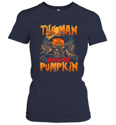 Mens Halloween Fun Dad The Man Behind Pumpkin Gift Women's T-Shirt