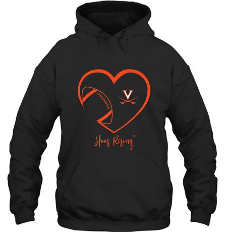 Virginia Cavaliers Football Inside Heart  Team Hooded Sweatshirt Hooded Sweatshirt / Black / S Hooded Sweatshirt - HHHstores