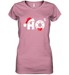 Santa HO HO3 Cubed Funny Christmas Women's V-Neck T-Shirt Women's V-Neck T-Shirt - HHHstores