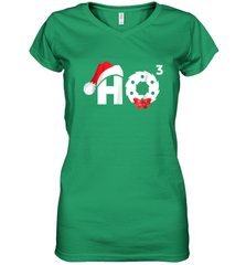 Santa HO HO3 Cubed Funny Christmas Women's V-Neck T-Shirt Women's V-Neck T-Shirt - HHHstores