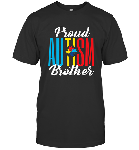 Proud Autism Brother Awareness Support Premium T Shirt Men's T-Shirt Men's T-Shirt / Black / S Men's T-Shirt - HHHstores