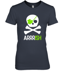 St. Patricks Day Irish Pirate Skull and Cross bones Women's Premium T-Shirt Women's Premium T-Shirt - HHHstores