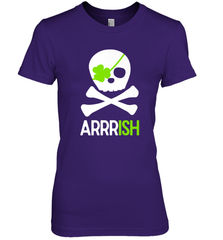 St. Patricks Day Irish Pirate Skull and Cross bones Women's Premium T-Shirt Women's Premium T-Shirt - HHHstores