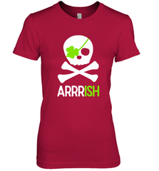 St. Patricks Day Irish Pirate Skull and Cross bones Women's Premium T-Shirt Women's Premium T-Shirt - HHHstores