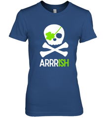 St. Patricks Day Irish Pirate Skull and Cross bones Women's Premium T-Shirt Women's Premium T-Shirt - HHHstores