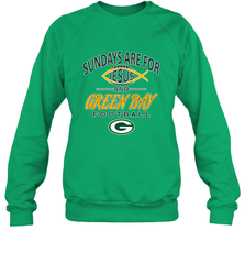 Sundays Are For Jesus and Green Bay Funny Christian Football 1 Crewneck Sweatshirt Crewneck Sweatshirt - HHHstores
