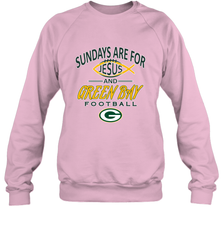 Sundays Are For Jesus and Green Bay Funny Christian Football 1 Crewneck Sweatshirt Crewneck Sweatshirt - HHHstores