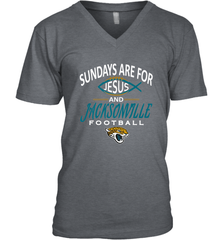 Sundays Are For Jesus and Jacksonville Funny Football Men's V-Neck Men's V-Neck - HHHstores