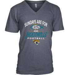 Sundays Are For Jesus and Jacksonville Funny Football Men's V-Neck Men's V-Neck - HHHstores