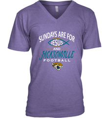 Sundays Are For Jesus and Jacksonville Funny Football Men's V-Neck Men's V-Neck - HHHstores