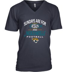 Sundays Are For Jesus and Jacksonville Funny Football Men's V-Neck Men's V-Neck - HHHstores