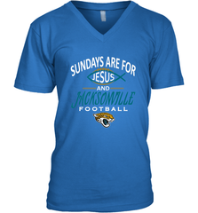 Sundays Are For Jesus and Jacksonville Funny Football Men's V-Neck Men's V-Neck - HHHstores