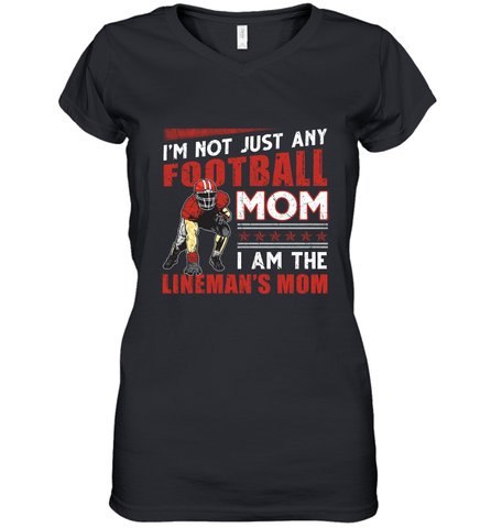 Lineman's Mom Women's V-Neck T-Shirt Women's V-Neck T-Shirt / Black / S Women's V-Neck T-Shirt - HHHstores