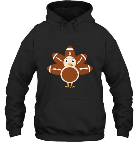Funny Football Turkey Fall Thanksgiving Football Hooded Sweatshirt Hooded Sweatshirt / Black / S Hooded Sweatshirt - HHHstores