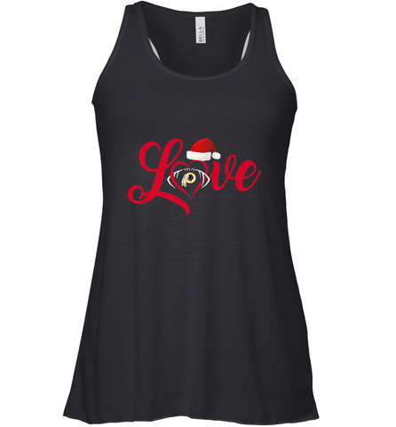 NFL Washington Redskins Logo Christmas Santa Hat Love Heart Football Team Women's Racerback Tank Women's Racerback Tank / Black / XS Women's Racerback Tank - HHHstores