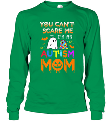 You Can't Scare Me I'm An Autism Mom Ghost Awareness Funny Long Sleeve T-Shirt Long Sleeve T-Shirt - HHHstores