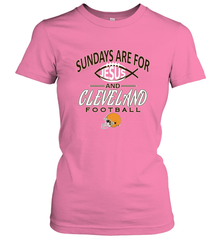 Sundays Are For Jesus and Cleveland Funny Christian Football Women's T-Shirt Women's T-Shirt - HHHstores