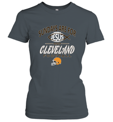 Sundays Are For Jesus and Cleveland Funny Christian Football Women's T-Shirt Women's T-Shirt - HHHstores